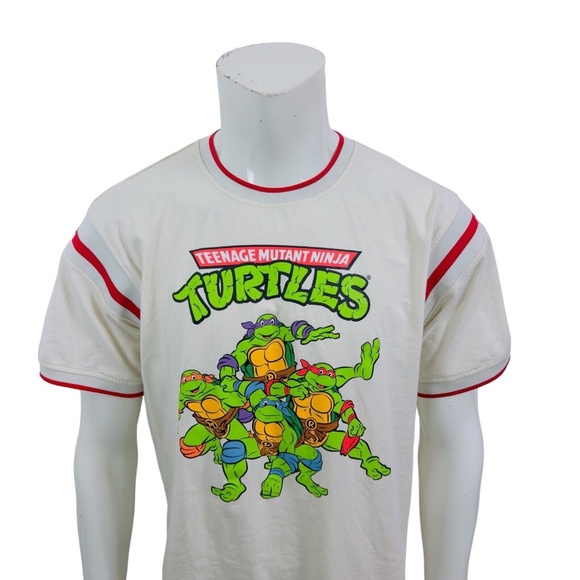 Nickelodeon Teenage Mutant Ninja TurtlesT Shirt Cream Mens XL fits like a Large - Picture 6 of 9